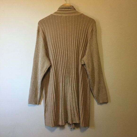 NWT Sparkly Ribbed Rayon Art Deco Cozily Decadent Open Cardigan - Picture 2 of 16